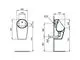 Weißes E-Urinal von Ideal Standard, seitliche Montage mit Zulauf von hinten, zeigt schematische Maße und Anschlussdetails. Design ist funktional und praktisch.